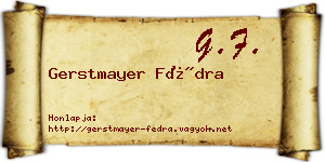 Gerstmayer Fédra névjegykártya
